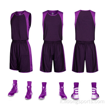 Basketball uniform a doppia faccia di basket maglia all&#39;ingrosso